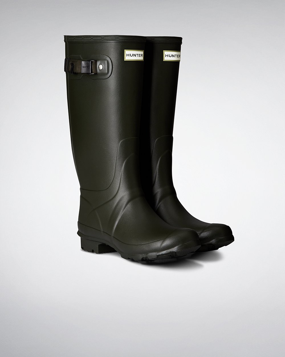 Botas de Lluvia Anchas Hunter Mujer - Huntress Leg - Verde Oscuro Oliva - VIHGBZA-24